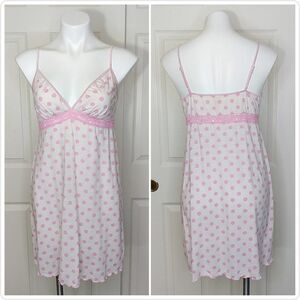 Ambrielle striped polka dot stretch slip chemise sz S